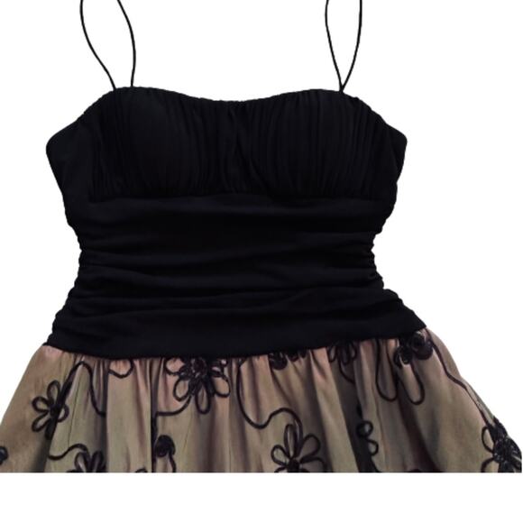 S.L. Fashions Black Iridescent Pink Green Chiffon Party Cocktail Dress Size 10P - Picture 9 of 13